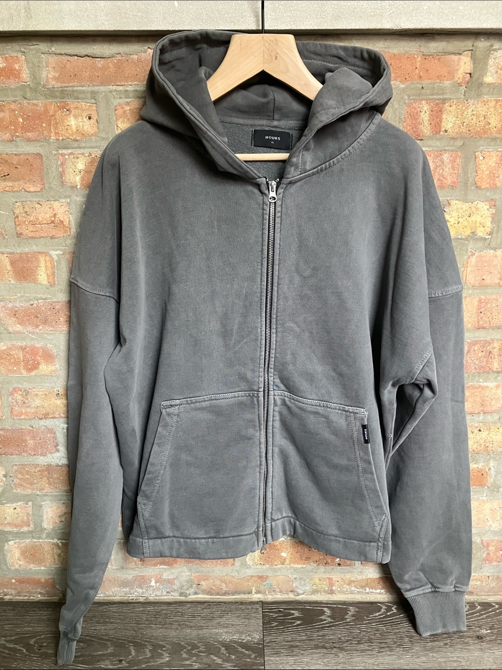 Hours Drop Shoulder Zip Hoodie